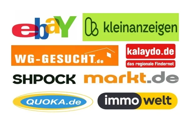 Önde gelen Alman seri ilan sitelerinin logoları